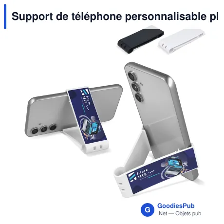 Support de téléphone personnalisable pliable et nomade avec logo - Bureau
