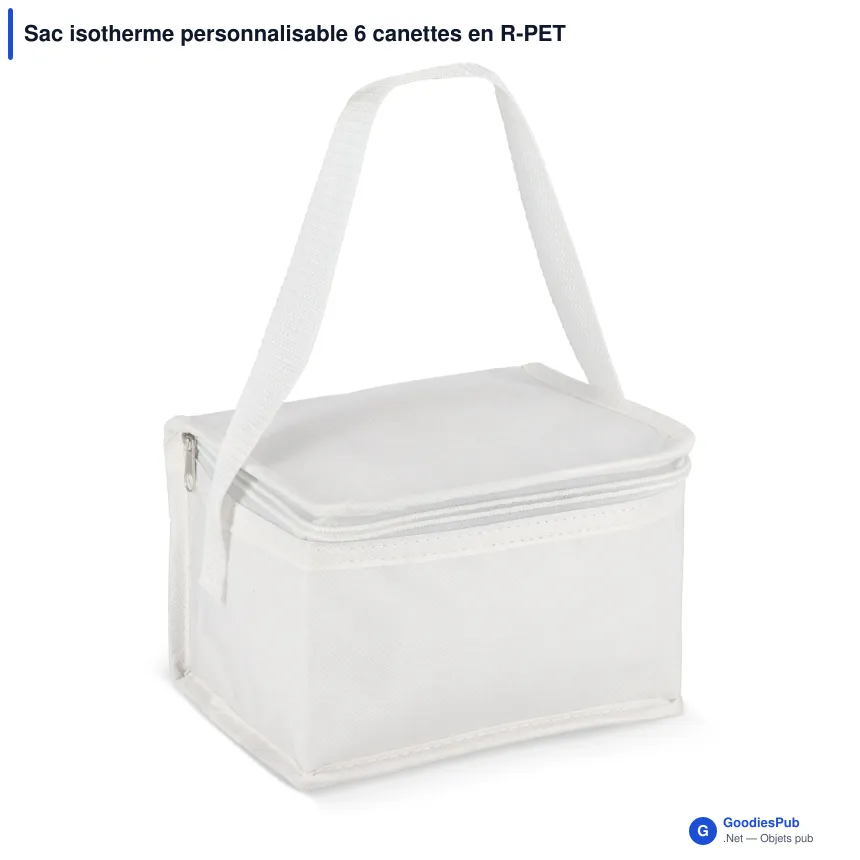 Sac isotherme personnalisable 6 canettes en R-PET non tissé avec logo - 75 g/m² - Image 3