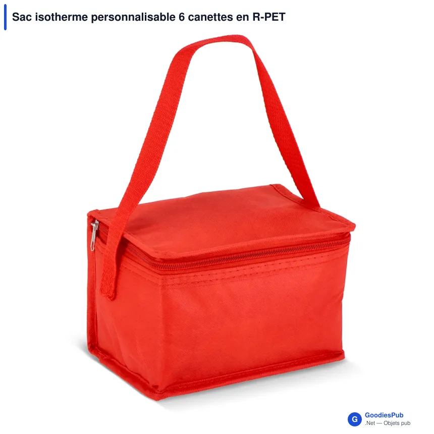 Sac isotherme personnalisable 6 canettes en R-PET non tissé avec logo - 75 g/m² - Image 4