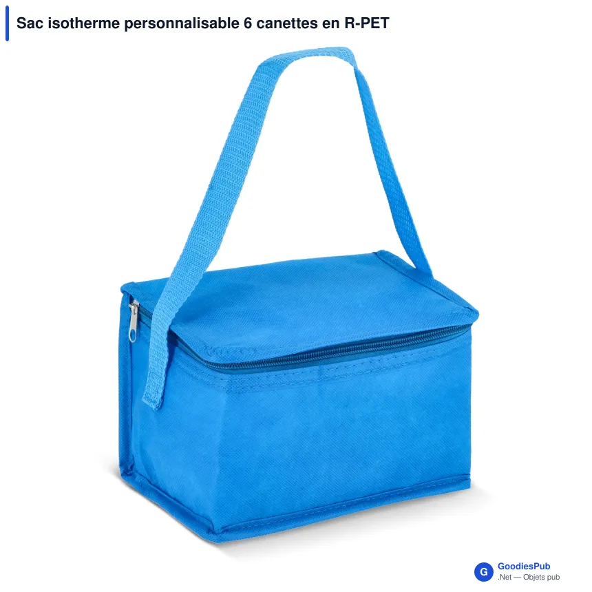 Sac isotherme personnalisable 6 canettes en R-PET non tissé avec logo - 75 g/m² - Image 5