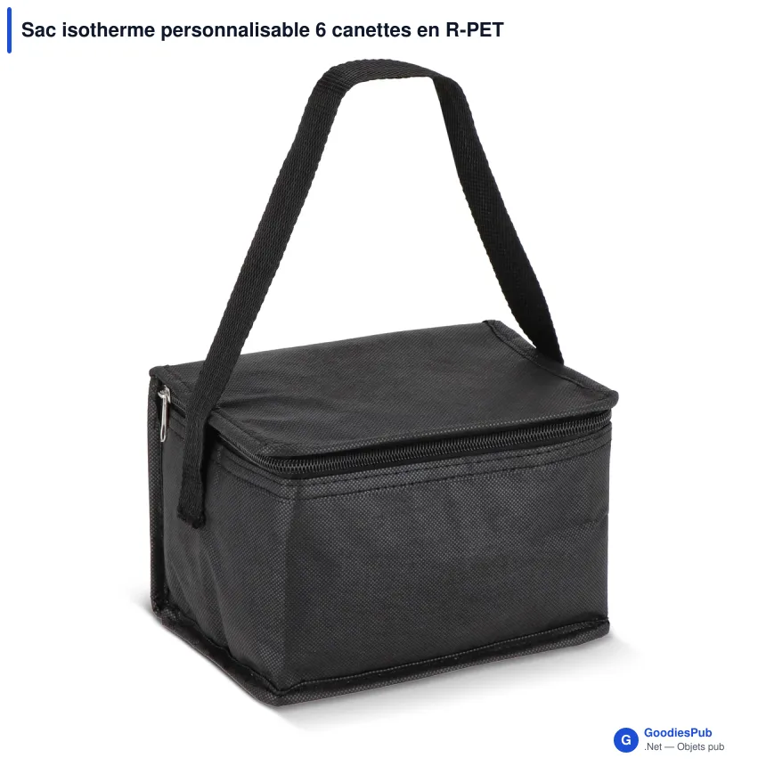 Sac isotherme personnalisable 6 canettes en R-PET non tissé avec logo - 75 g/m² - Image 6