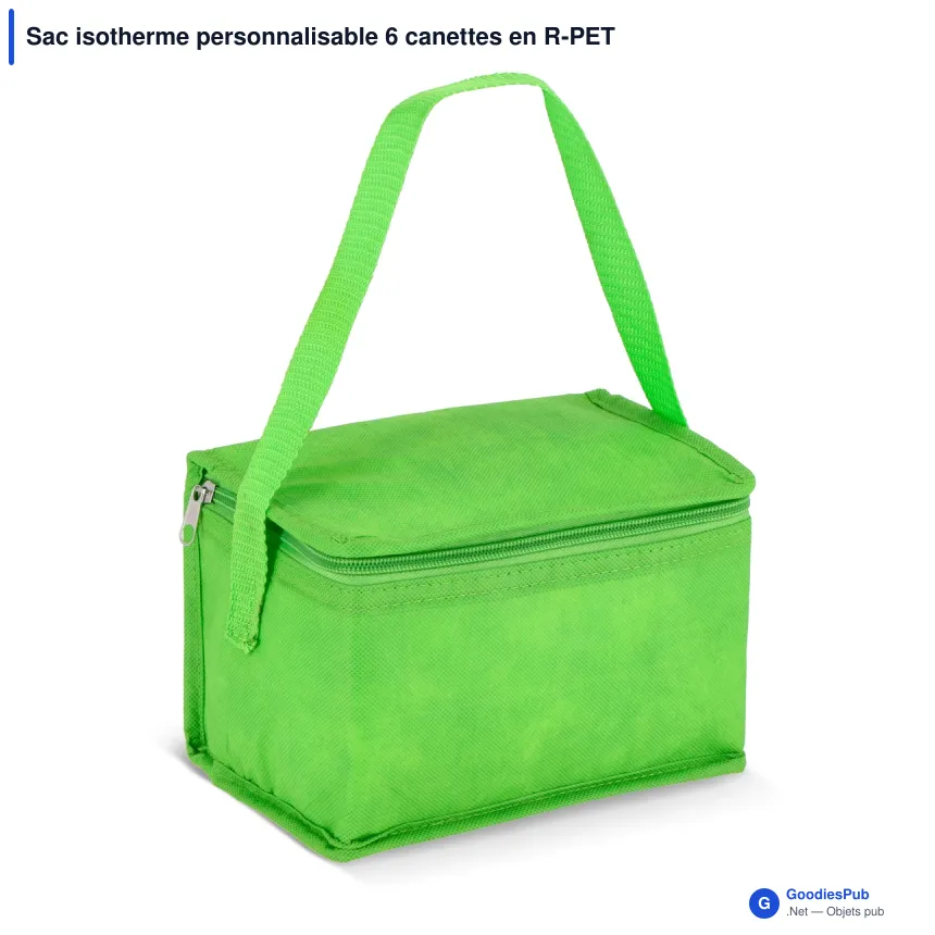 Sac isotherme personnalisable 6 canettes en R-PET non tissé avec logo - 75 g/m² - Image 7