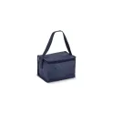 Variante Bleu foncé - Sac isotherme personnalisable 6 canettes en R-PET non tissé avec logo - 75 g/m²