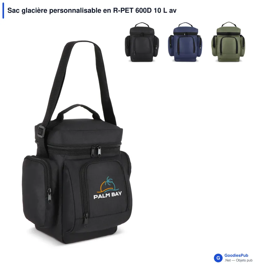 Sac glacière personnalisable en R-PET 600D 10 L avec logo - Trois coloris - Image 1