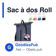 Sac à dos Roll Top personnalisable en R-PET 600D 20 L avec logo - Huit coloris - Miniature 1