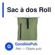 Sac à dos Roll Top personnalisable en R-PET 600D 20 L avec logo - Huit coloris - Miniature 4