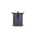 Variante Bleu foncé - Sac à dos Roll Top personnalisable en R-PET 600D 20 L avec logo - Huit coloris