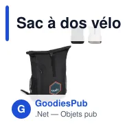 Sac à dos vélo Roll Top personnalisable en R-PET 600D 20 L avec logo - Miniature 1