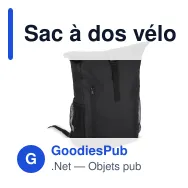 Sac à dos vélo Roll Top personnalisable en R-PET 600D 20 L avec logo - Miniature 2