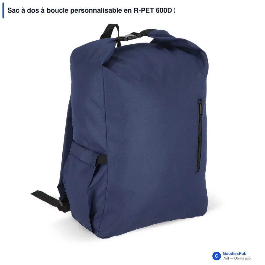 Sac à dos à boucle personnalisable en R-PET 600D 20 L avec logo - Cinq coloris - Image 2