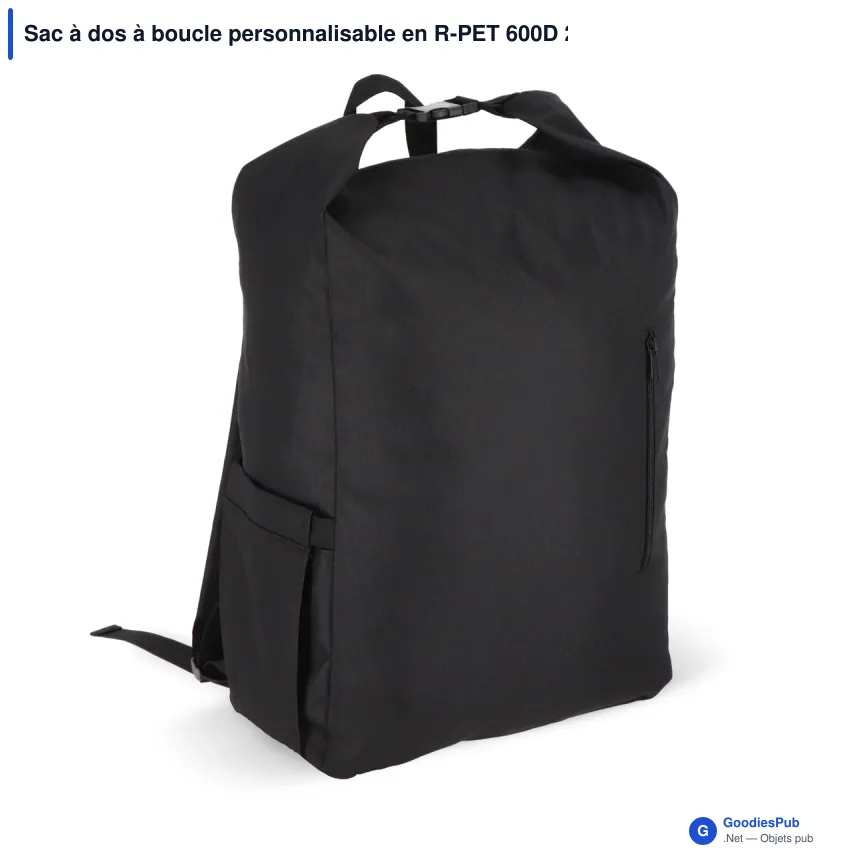 Sac à dos à boucle personnalisable en R-PET 600D 20 L avec logo - Cinq coloris - Image 4