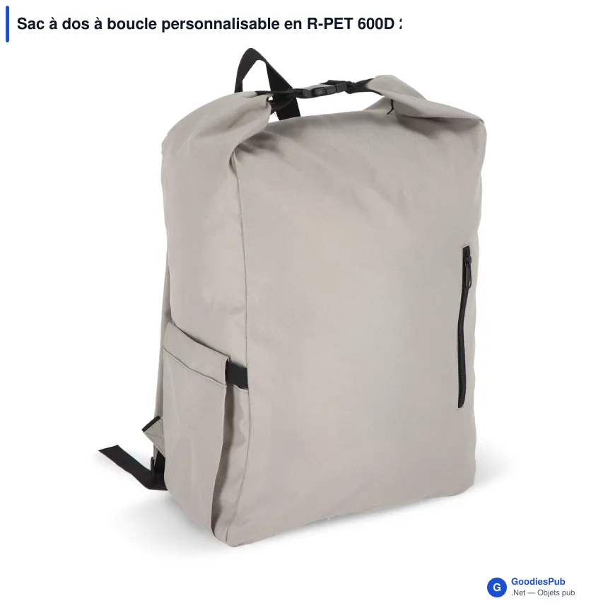 Sac à dos à boucle personnalisable en R-PET 600D 20 L avec logo - Cinq coloris - Image 5