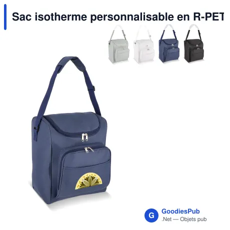 Sac isotherme personnalisable en R-PET 600D 13 L avec logo - 26 x 34 cm