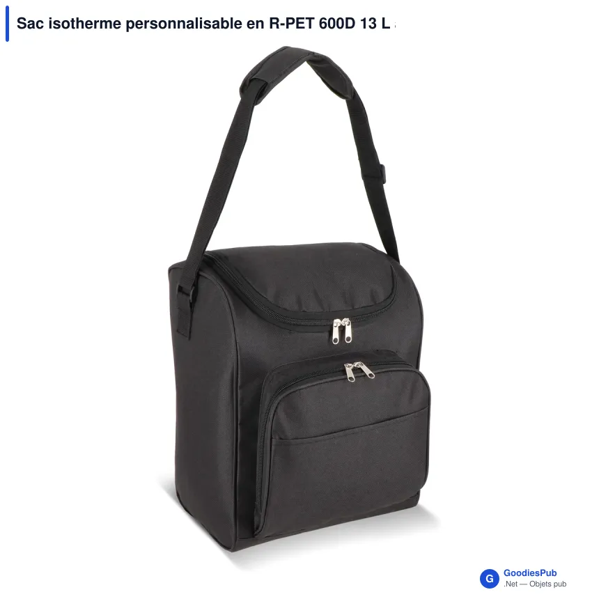 Sac isotherme personnalisable en R-PET 600D 13 L avec logo - 26 x 34 cm - Image 2
