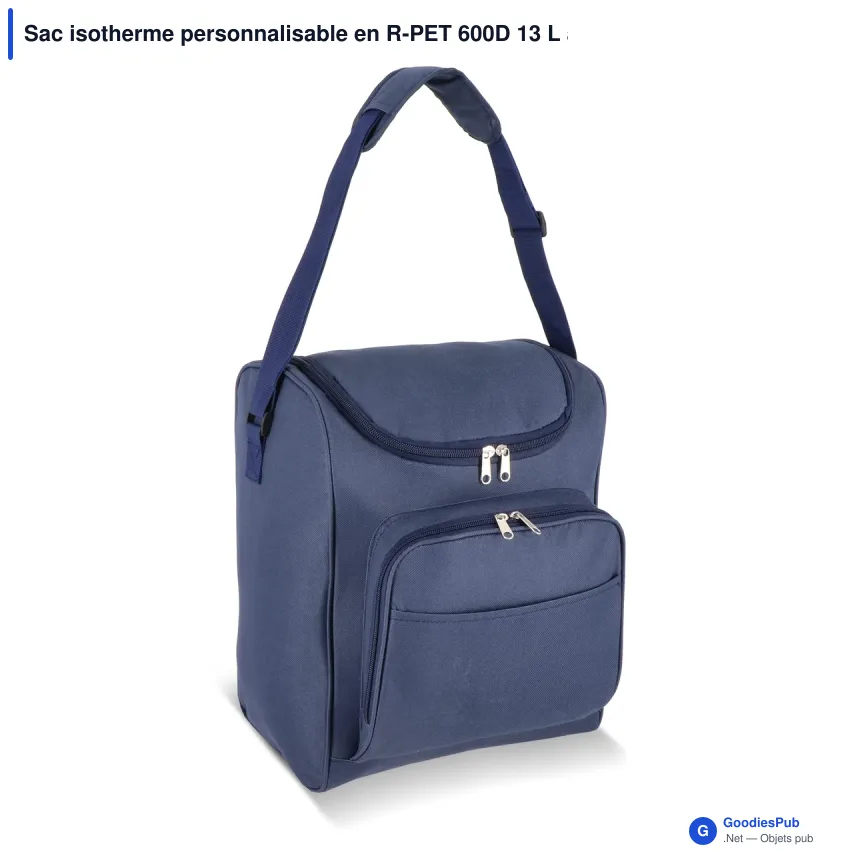 Sac isotherme personnalisable en R-PET 600D 13 L avec logo - 26 x 34 cm - Image 3