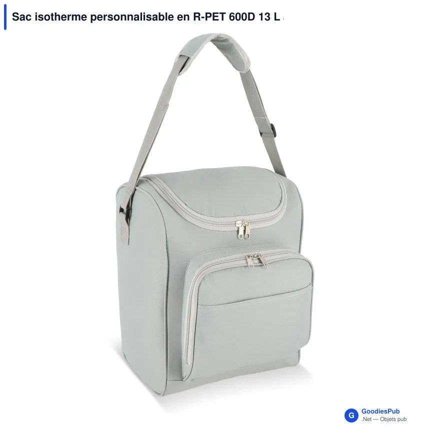 Sac isotherme personnalisable en R-PET 600D 13 L avec logo - 26 x 34 cm - Image 4