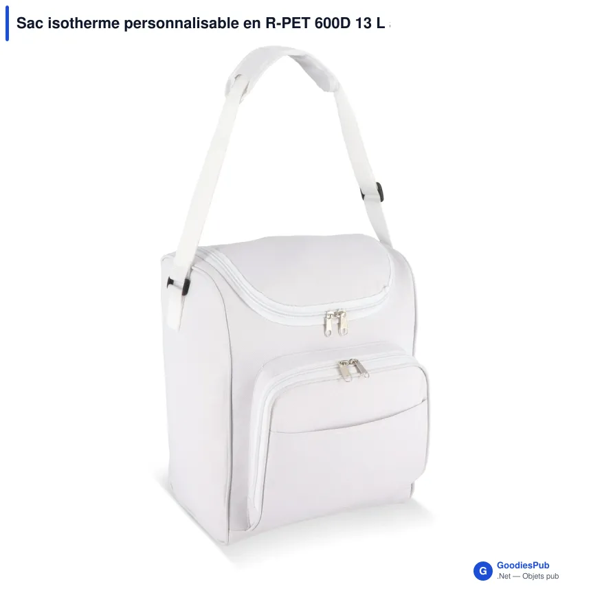Sac isotherme personnalisable en R-PET 600D 13 L avec logo - 26 x 34 cm - Image 5
