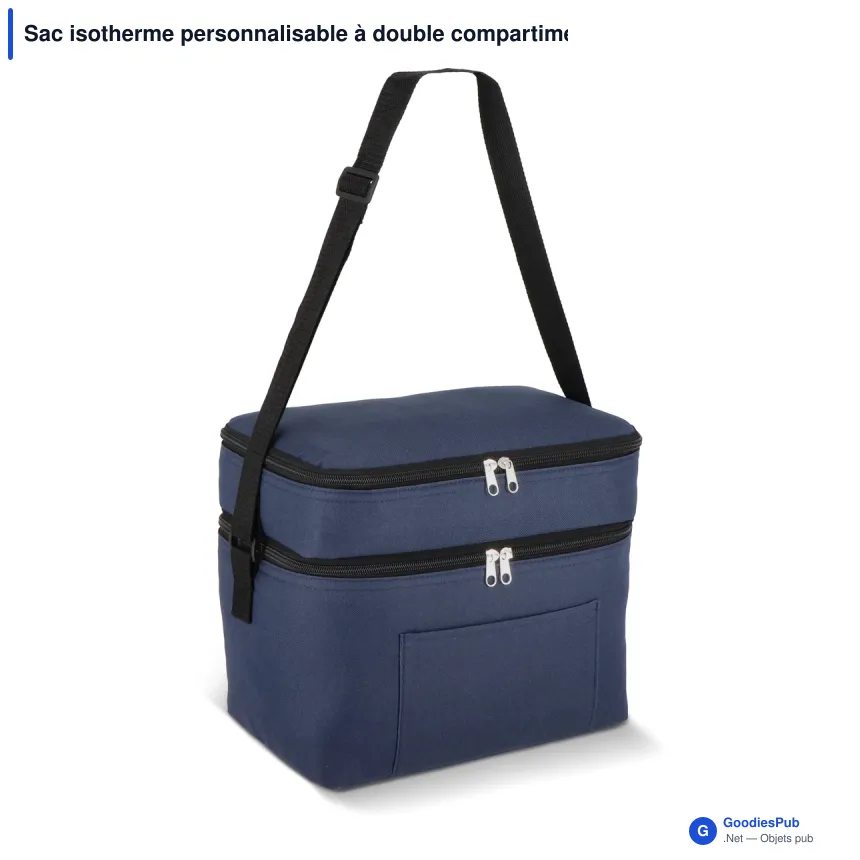Sac isotherme personnalisable à double compartiment 12 L avec logo - 6 couleurs - Image 2