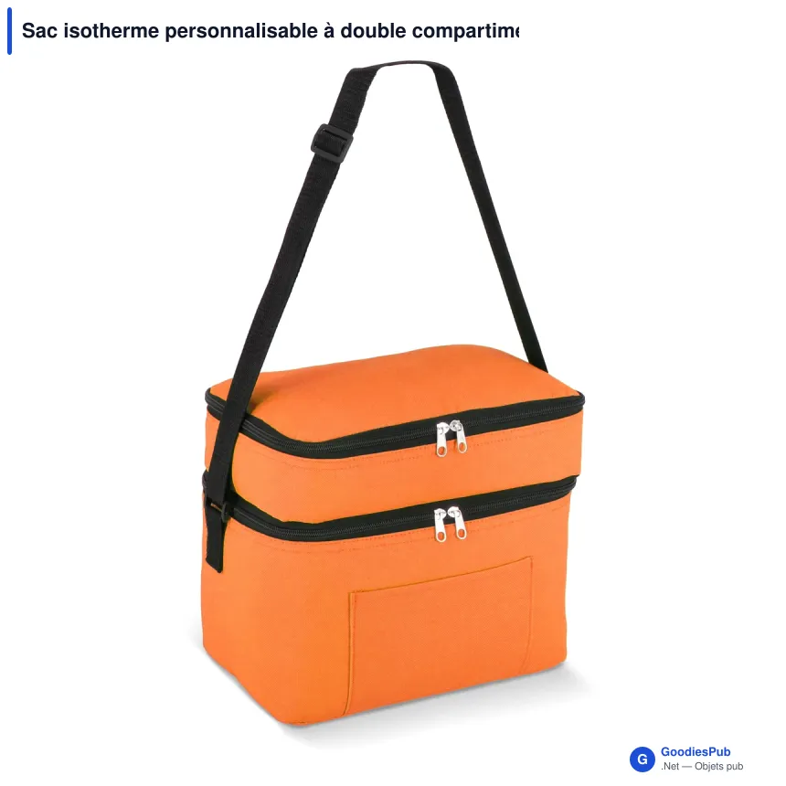 Sac isotherme personnalisable à double compartiment 12 L avec logo - 6 couleurs - Image 4