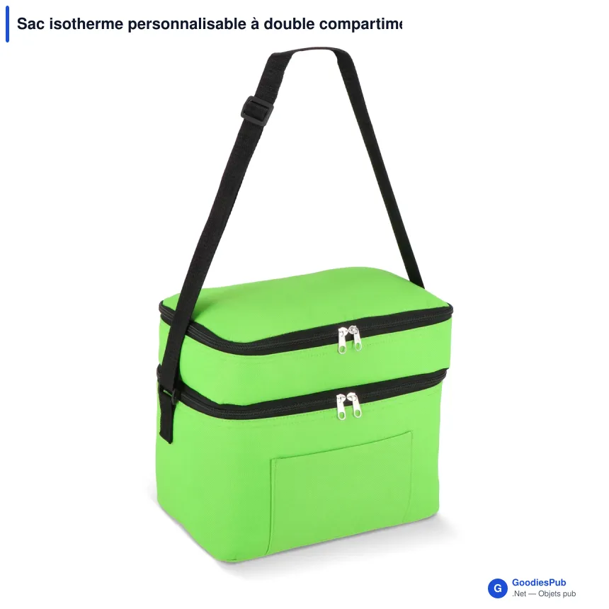 Sac isotherme personnalisable à double compartiment 12 L avec logo - 6 couleurs - Image 5