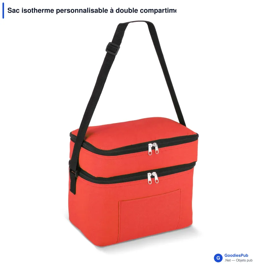 Sac isotherme personnalisable à double compartiment 12 L avec logo - 6 couleurs - Image 6