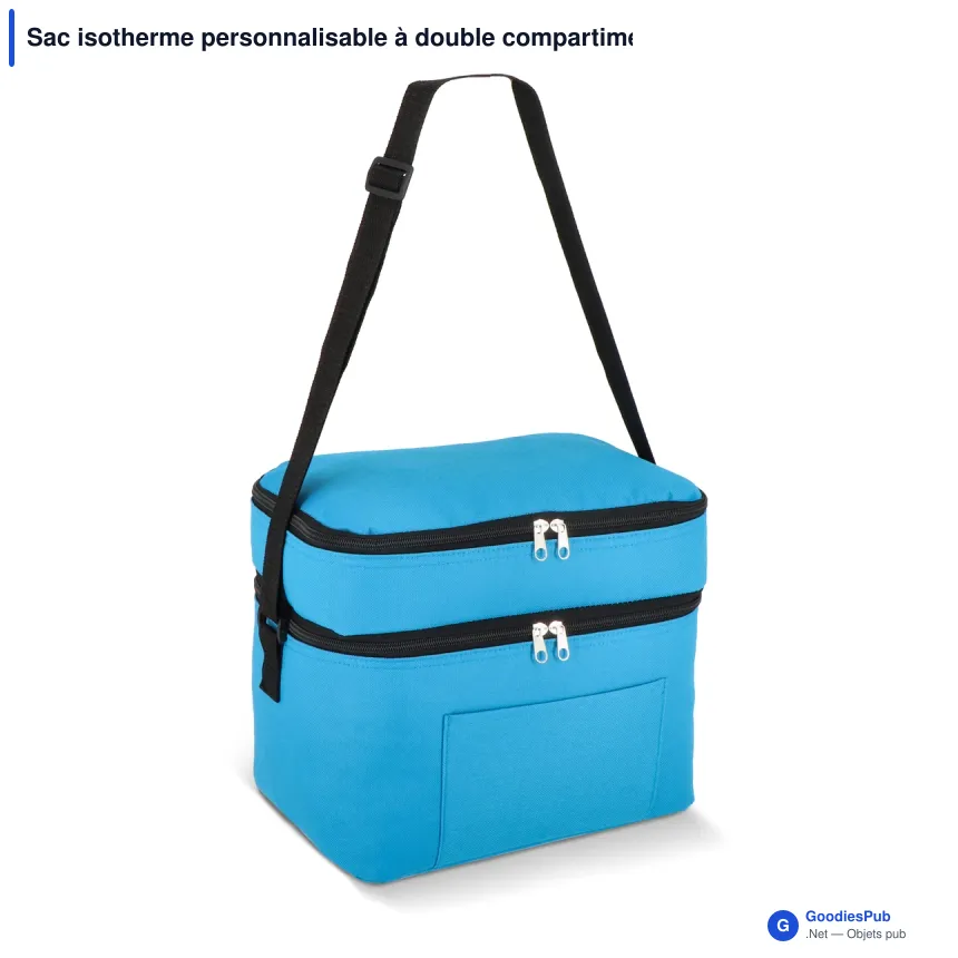 Sac isotherme personnalisable à double compartiment 12 L avec logo - 6 couleurs - Image 7
