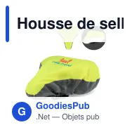 Housse de selle de vélo personnalisable réfléchissante en R-PET avec logo - Jaune - Miniature 1