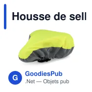 Housse de selle de vélo personnalisable réfléchissante en R-PET avec logo - Jaune - Miniature 2