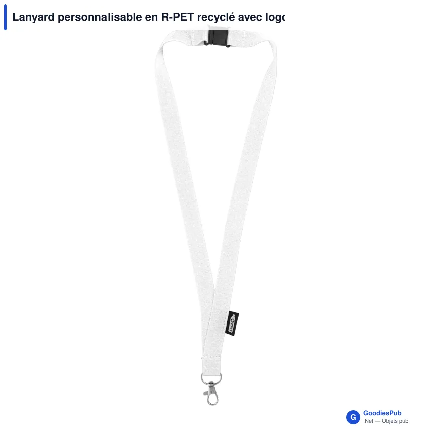 Lanyard personnalisable en R-PET recyclé avec logo - 9 coloris - Image 3
