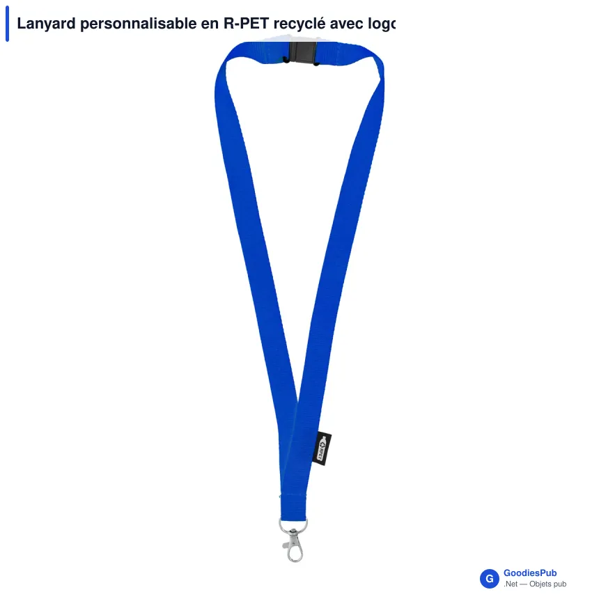 Lanyard personnalisable en R-PET recyclé avec logo - 9 coloris - Image 7