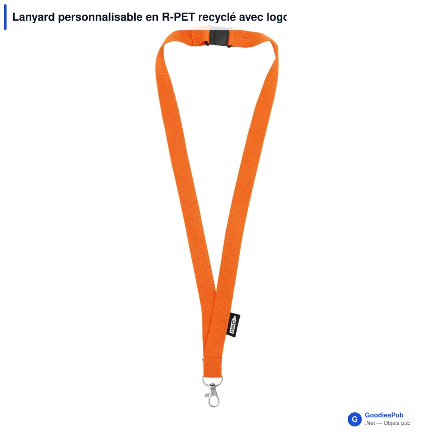 Lanyard personnalisable en R-PET recyclé avec logo - 9 coloris - Image 9