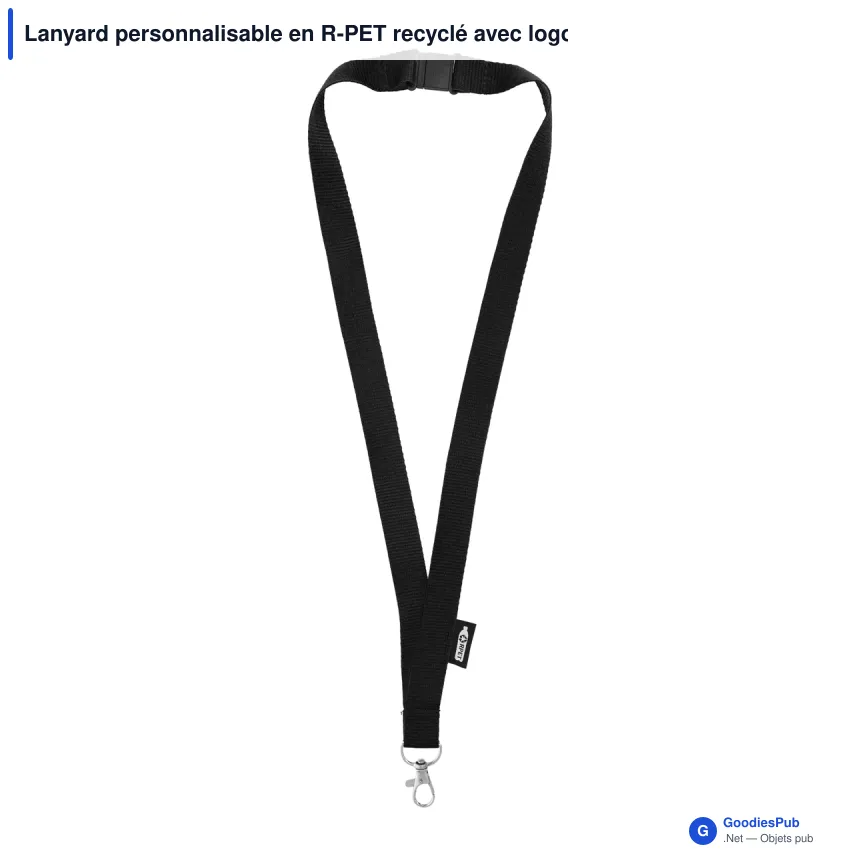 Lanyard personnalisable en R-PET recyclé avec logo - 9 coloris - Image 10