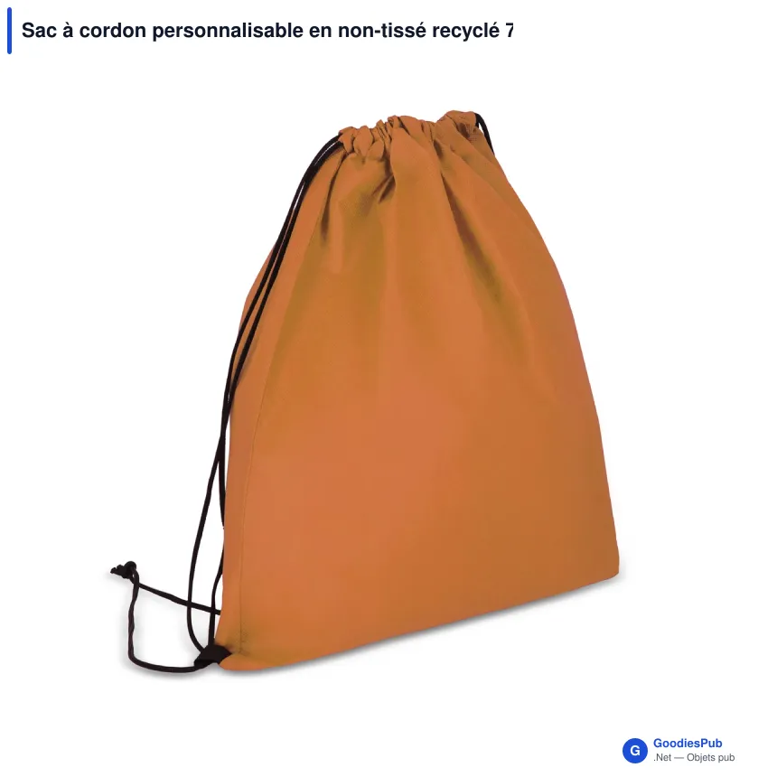 Sac à cordon personnalisable en non-tissé recyclé 75 g/m² avec logo - 38 x 42 cm - Image 2