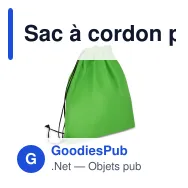Sac à cordon personnalisable en non-tissé recyclé 75 g/m² avec logo - 38 x 42 cm - Miniature 3