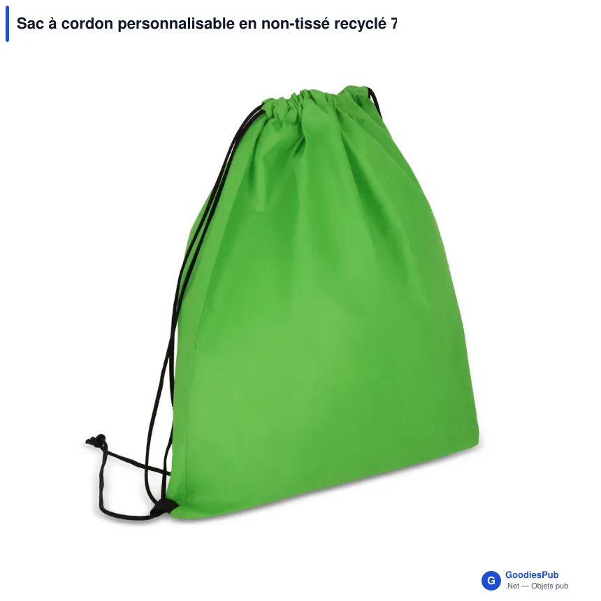 Sac à cordon personnalisable en non-tissé recyclé 75 g/m² avec logo - 38 x 42 cm - Image 3