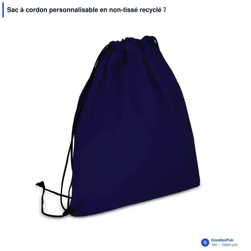 Sac à cordon personnalisable en non-tissé recyclé 75 g/m² avec logo - 38 x 42 cm - Image 4