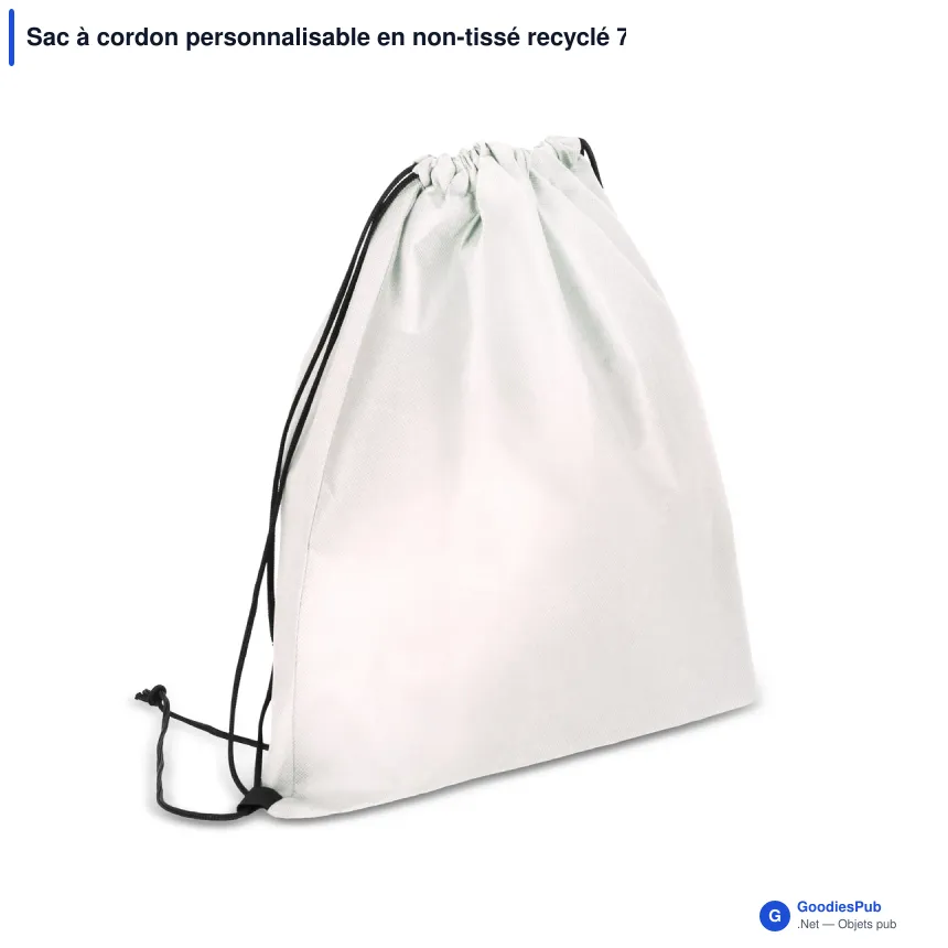 Sac à cordon personnalisable en non-tissé recyclé 75 g/m² avec logo - 38 x 42 cm - Image 6