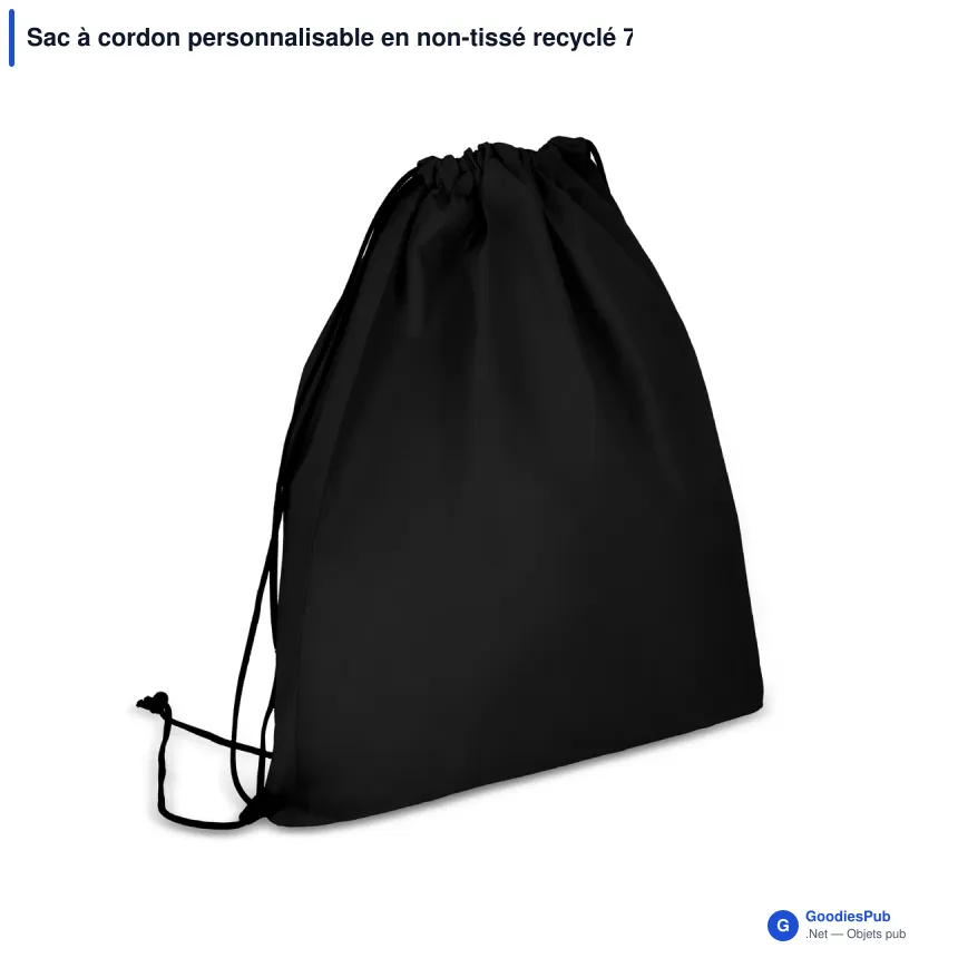 Sac à cordon personnalisable en non-tissé recyclé 75 g/m² avec logo - 38 x 42 cm - Image 7