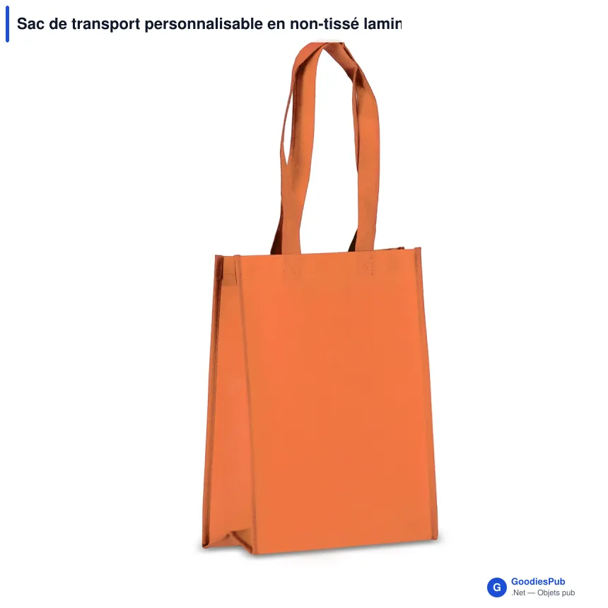 Sac de transport personnalisable en non-tissé laminé recyclé 24 x 11 x 30 cm avec logo - S - Image 3