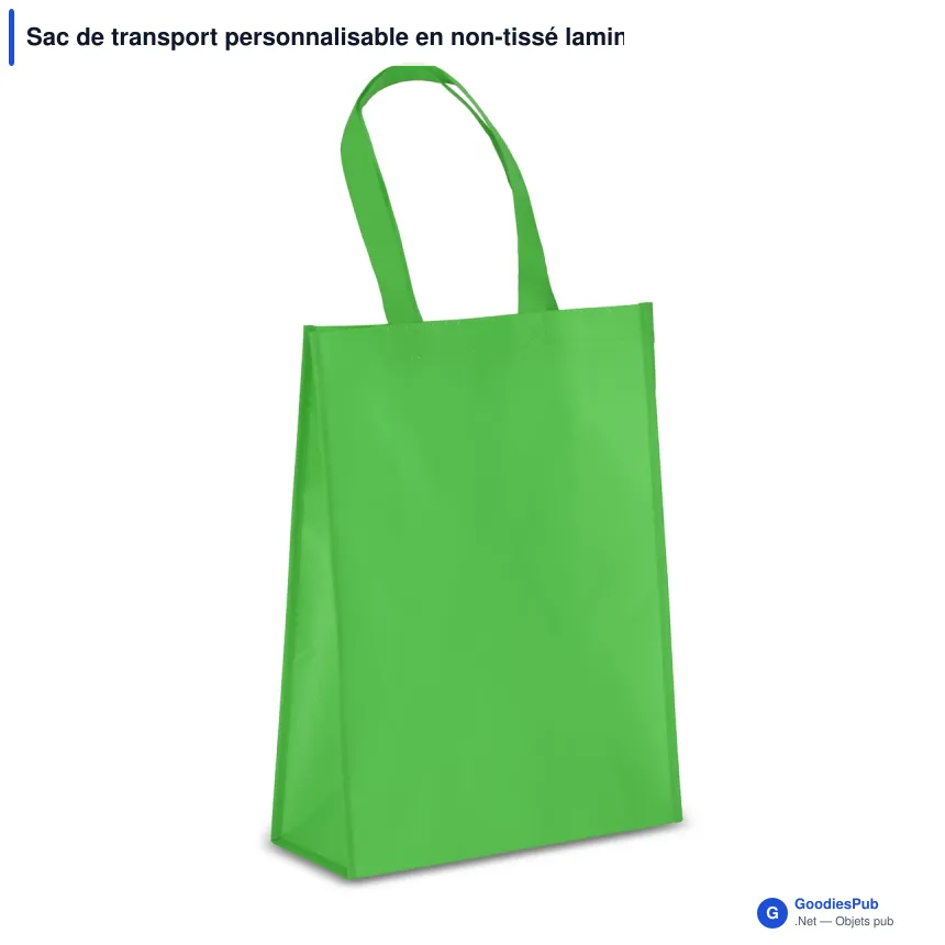 Sac de transport personnalisable en non-tissé laminé recyclé 30 x 12 x 40 cm avec logo - M - Image 2