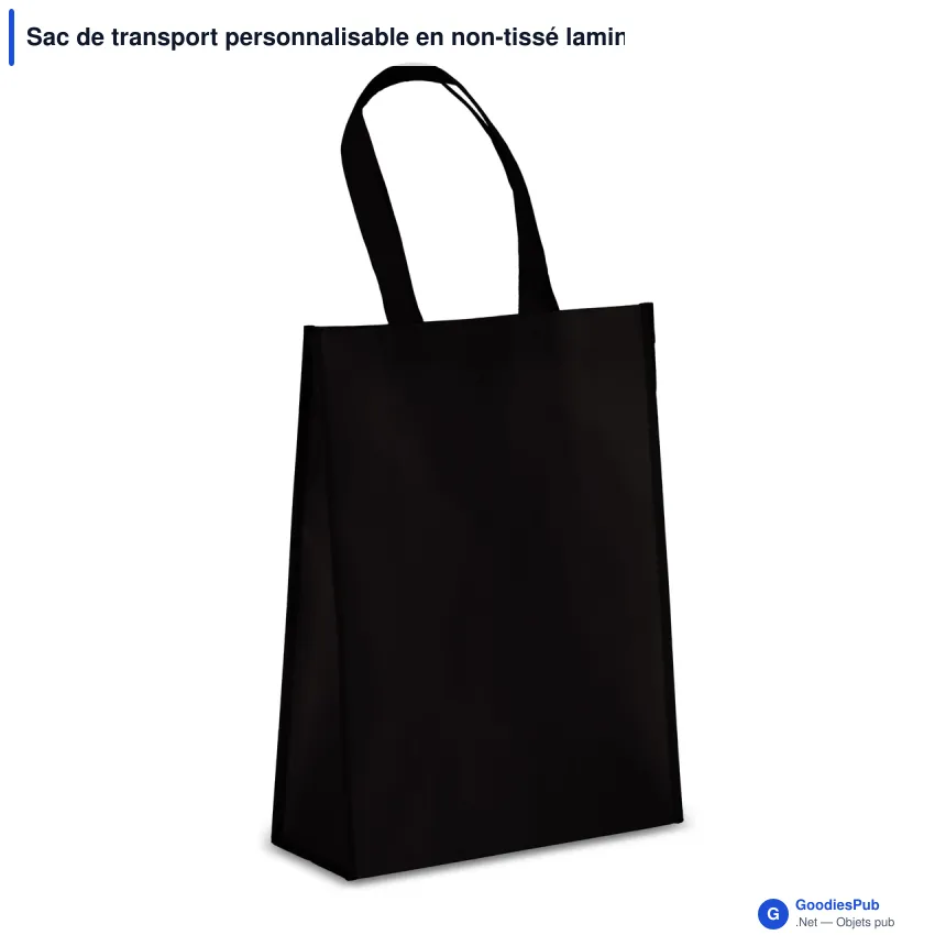 Sac de transport personnalisable en non-tissé laminé recyclé 30 x 12 x 40 cm avec logo - M - Image 3