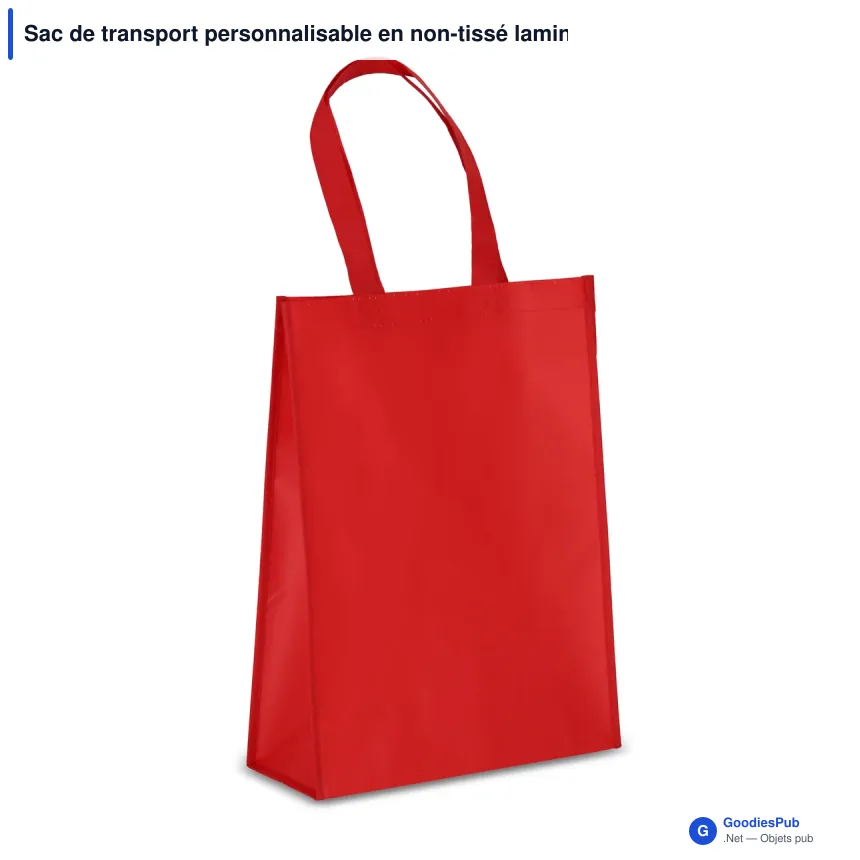 Sac de transport personnalisable en non-tissé laminé recyclé 30 x 12 x 40 cm avec logo - M - Image 4