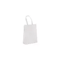 Variante Blanc - Sac de transport personnalisable en non-tissé laminé recyclé 30 x 12 x 40 cm avec logo - M