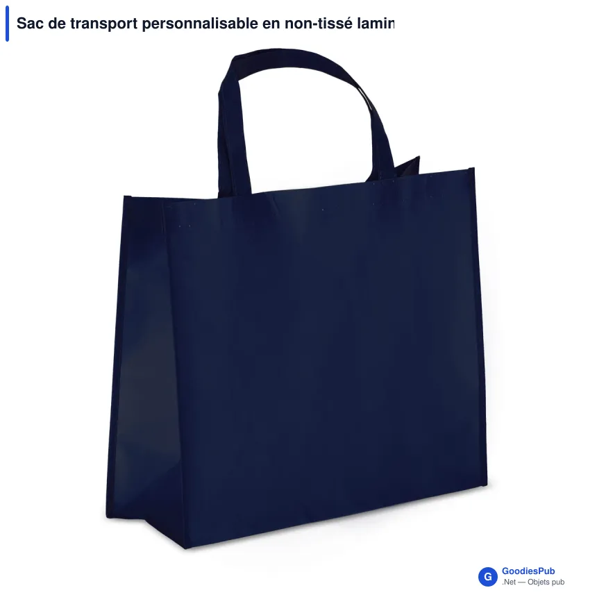 Sac de transport personnalisable en non-tissé laminé recyclé 40 x 16 x 35 cm avec logo - L - Image 2