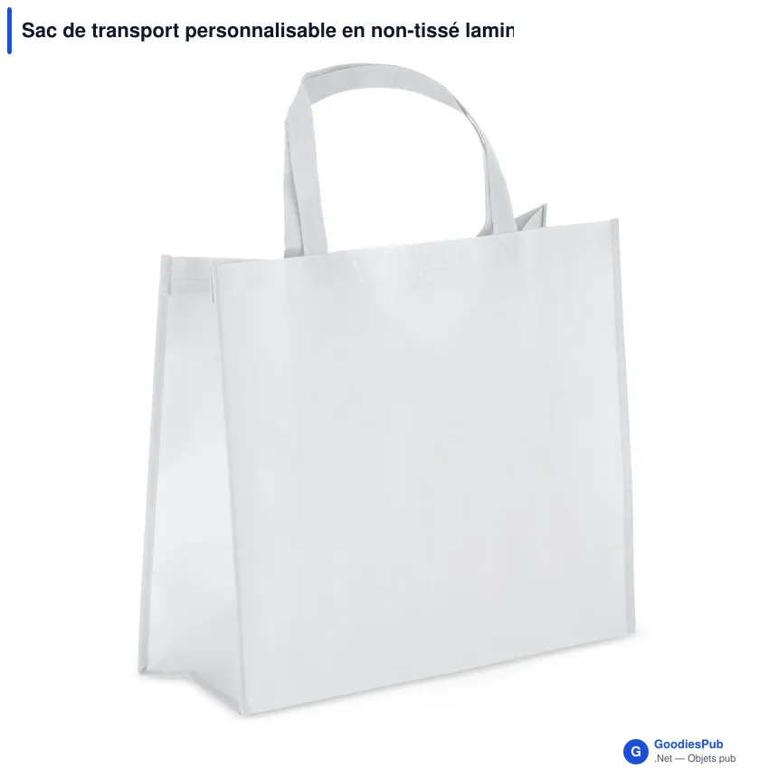 Sac de transport personnalisable en non-tissé laminé recyclé 40 x 16 x 35 cm avec logo - L - Image 3