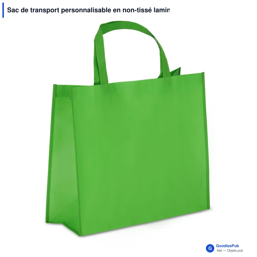 Sac de transport personnalisable en non-tissé laminé recyclé 40 x 16 x 35 cm avec logo - L - Image 4