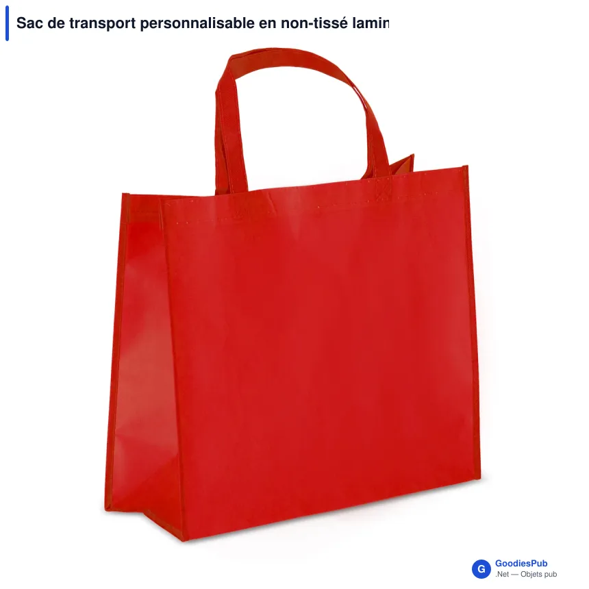 Sac de transport personnalisable en non-tissé laminé recyclé 40 x 16 x 35 cm avec logo - L - Image 6