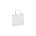 Variante Blanc - Sac de transport personnalisable en non-tissé laminé recyclé 40 x 16 x 35 cm avec logo - L