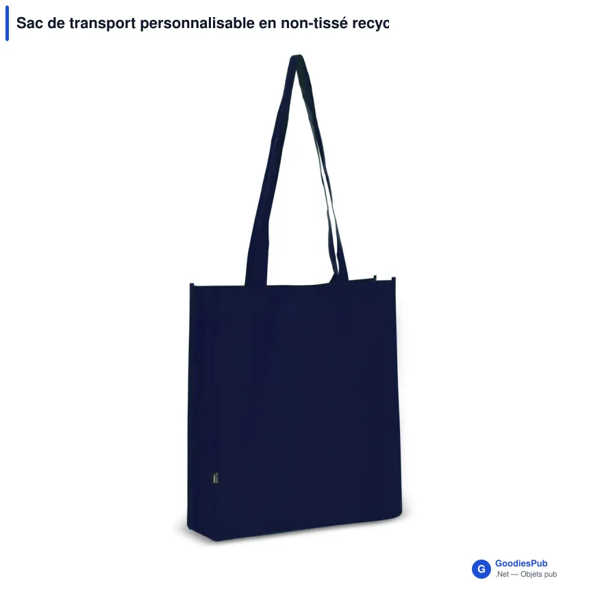 Sac de transport personnalisable en non-tissé recyclé 38 x 9 x 42 cm avec logo - Soufflet - Image 4