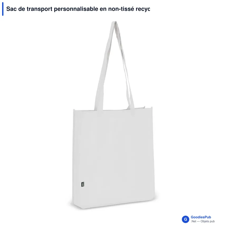 Sac de transport personnalisable en non-tissé recyclé 38 x 9 x 42 cm avec logo - Soufflet - Image 7